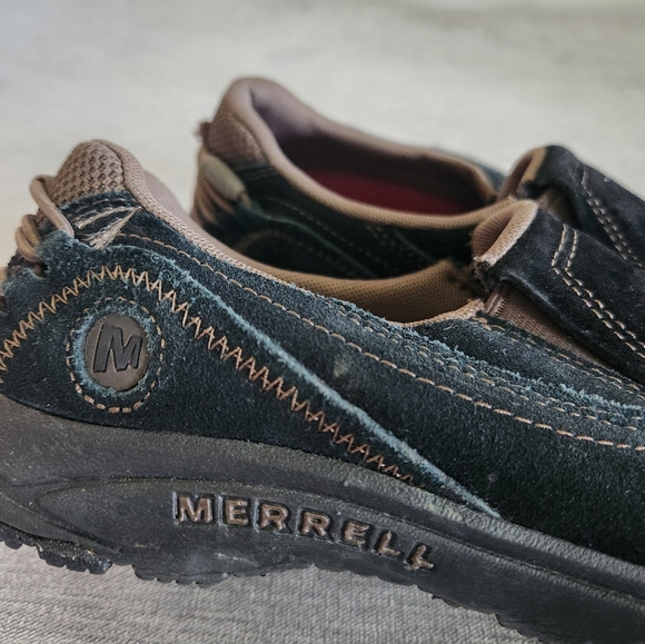 Merrell Kamori Moc Footwear Black Suede Loafers Sz 7.5 - Picture 3 of 8